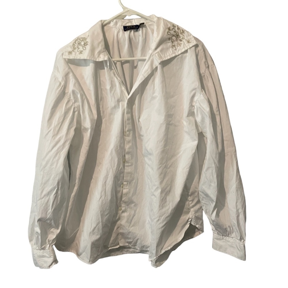 Polo Lauren Ralph white shirt with beautiful sleeves